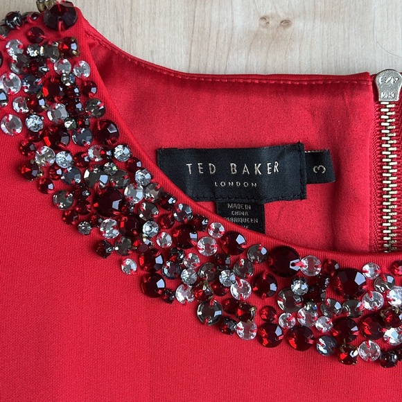 TED BAKER 'Cadyee' high neck bodycon midi dress - Picture 3 of 7